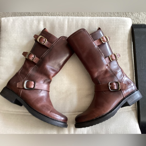 Frye Dark Brown Leather Boots 7 - Picture 8 of 12